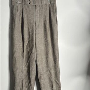 Men's Elegant Brown Wool Dress Pants